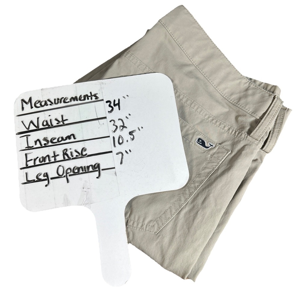 Vineyard Vines Men's 34x32 Beige On The Go 5 Pocket Performance Pants Stretch